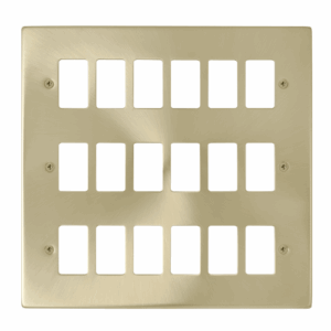 Click Scolmore - Click Deco 18 Gang GridPro Frontplate Satin Brass (VPSB20518)