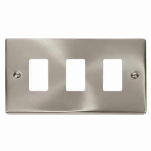 Click Scolmore - Click Deco 3 Gang GridPro Frontplate Satin Chrome (VPSC20403)