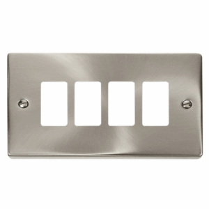 Click Scolmore - Click Deco 4 Gang GridPro Frontplate Satin Chrome (VPSC20404)