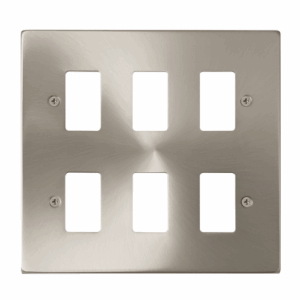 Click Scolmore - Click Deco 6 Gang GridPro Frontplate Satin Chrome (VPSC20506)