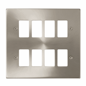 Click Scolmore - Click Deco 8 Gang GridPro Frontplate Satin Chrome (VPSC20508)