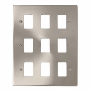 Click Scolmore - Click Deco 9 Gang GridPro Frontplate Satin Chrome (VPSC20509)