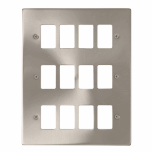 Click Scolmore - Click Deco 12 Gang GridPro Frontplate Satin Chrome (VPSC20512)