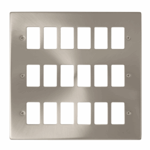 Click Scolmore - Click Deco 18 Gang GridPro Frontplate Satin Chrome (VPSC20518)