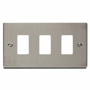 Click Scolmore - Click Deco 3 Gang GridPro Frontplate Stainless Steel (VPSS20403)