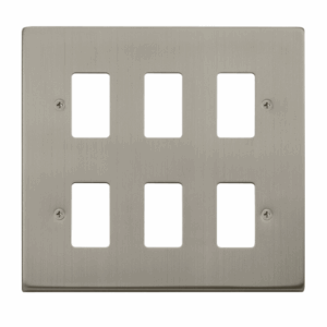 Click Scolmore - Click Deco 6 Gang GridPro Frontplate Stainless Steel (VPSS20506)