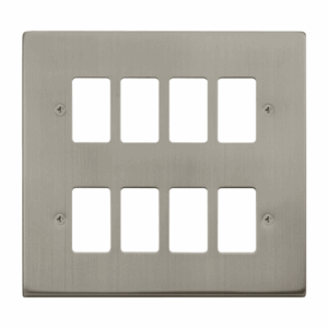 Click Scolmore - Click Deco 8 Gang GridPro Frontplate Stainless Steel (VPSS20508)