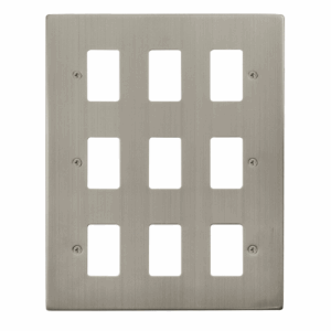 Click Scolmore - Click Deco 9 Gang GridPro Frontplate Stainless Steel (VPSS20509)