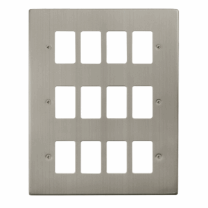 Click Scolmore - Click Deco 12 Gang GridPro Frontplate Stainless Steel (VPSS20512)