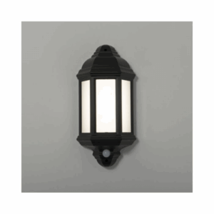 KSR Lighting Manta 10w 4000K LED PIR Polycarbonate Half Wall Lantern (Black)
