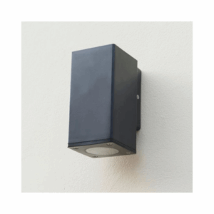 KSR Lighting Norcia 9w GU10 Square IP65 Single Wall light (Black)