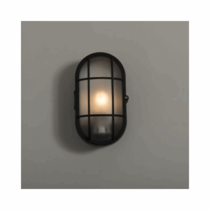 KSR Lighting Calvi E27 Oval IP44 Bulkhead/Wall Light (Black)