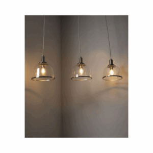 KSR Lighting Vitoria 3 Light E14 Glass Pendant (Satin Chrome)