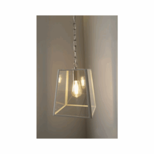 Ceiling Pendants - KSR Lighting Arcos Square Glass E27 Hanging Lantern White (KSR1665WH)