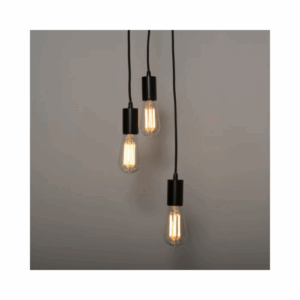 KSR Lighting Lucia E27 3 Light Pendant Light (Black)