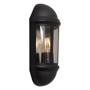 Ansell Latina E27 Half Lantern PIR Black