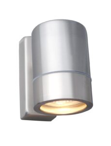Up & Down Lights - Robus Tralee 35W GU10 Up/Down Wall Light IP44 Brushed Chrome Single (R135-13)