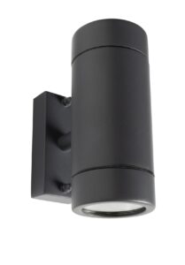 Up & Down Lights - Robus Tralee 2X35W GU10 Up/Down Wall Light IP44 Black Double (R235-04)