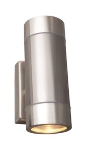 Up & Down Lights - Robus Tralee 2X35W GU10 Up/Down Wall Light IP44 Brushed Chrome Double (R235-13)