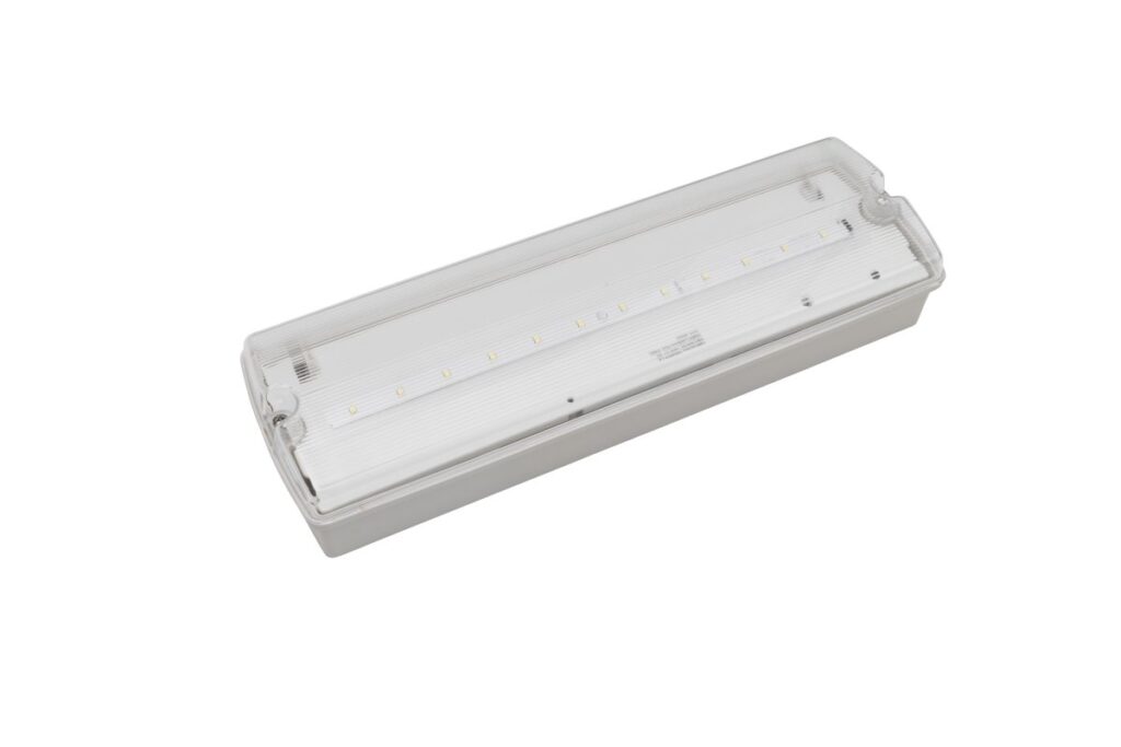 Led Bulkhead Prismatic Rectangular Robus Eblana Emergency Bulkhead Dual Test IP65 Prismatic Diffuser White ...
