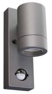 Up & Down Lights - Robus Canefinch Mono GU10 Wall Light IP44 Pir Single Dark Grey (RCF1GUSSP-25)
