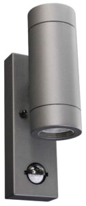 Up & Down Lights - Robus Canefinch GU10 Up/Down Wall Light IP44 Pir Double Dark Grey (RCF2GUSSP-25)