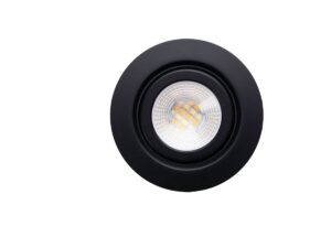 Integrated Downlights - Robus Gem 6W Led Cct4 Gimbal Downlight IP65 67mm Cut Out 2700K 3000K 4000K 6500K Dimmable Matte Black (RGE6CCT4-10)