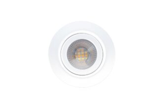 Integrated Downlights - Robus Gem 6W Led Cct4 Gimbal Downlight IP65 67mm Cut Out 2700K 3000K 4000K 6500K Dimmable Matte White (RGE6CCT4-11)