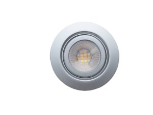Integrated Downlights - Robus Gem 6W Led Cct4 Gimbal Downlight IP65 67mm Cut Out 2700K 3000K 4000K 6500K Dimmable Silver (RGE6CCT4-15)