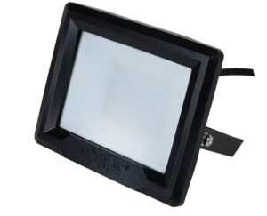 Robus Hilume 100W Led Flood Light IP65 Black 4000K C/W 1M Flex