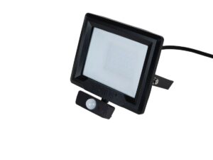 Robus Hilume 30W Led Flood Light With Pir IP65 Black 4000K C/W 1M Flex