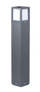 Robus Monulux E27 650mm Die-Cast Aluminium Square Bollard Dark Grey