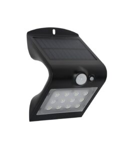 Wall Lighting - Robus Sol 1.5W Solar Led Wall Light With Pir IP65 Black 4000K (RSO240P-04)
