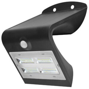 Wall Lighting - Robus Sol 3.2W Solar Led Wall Light With Pir IP65 Black 4000K (RSO340P-04)