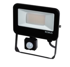 Robus Selest Plus 10W/20W Floodlight With Pir IP65 CCT3 Black C/W 1M Flex