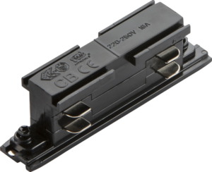 Knightsbridge Three Circuit - Knightsbridge K-LINE 230V 3-Circuit Track Power Concealed In-line Connector Black (KLBBK)