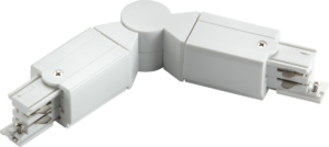 Knightsbridge Three Circuit - Knightsbridge K-LINE 230V 3-Circuit Track Angle Connector White (KLANW)