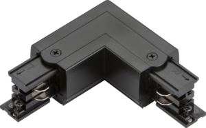 Knightsbridge Three Circuit - Knightsbridge K-LINE 230V 3-Circuit Track Left L-Connector Black (KLCOLBK)