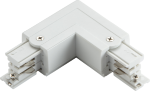 Knightsbridge Three Circuit - Knightsbridge K-LINE 230V 3-Circuit Track Left L-Connector White (KLCOLW)