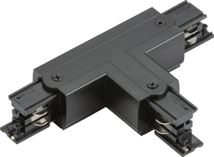 Knightsbridge Three Circuit - Knightsbridge K-LINE 230V 3-Circuit Track Left T-Connector Black (KLTL1BK)