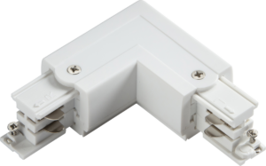 Knightsbridge Three Circuit - Knightsbridge K-LINE 230V 3-Circuit Track Right L-Connector White (KLCORW)