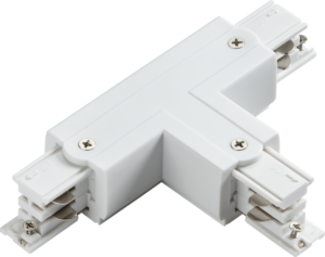 Knightsbridge Three Circuit - Knightsbridge K-LINE 230V 3-Circuit Track Left T-Connector White (KLTL1W)