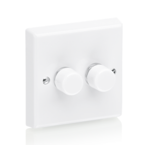Aurora 2 Gang 2 Way Rotary Dimmer Up to 250VA (AU-DSP252)