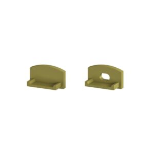 Pair of End Caps for Arc LED Micro LED Profile (Gold) (ARC-MIC-G-EC)