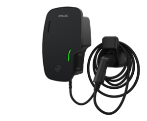 Commercial Chargers - Rolec Zura Smart EV Charger 1 x up to 7.4kW Type 2 10m Tethered Black (ROLEC3145B)