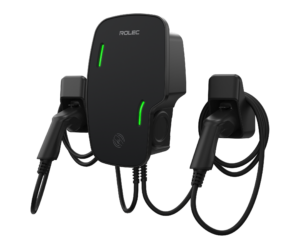 Commercial Chargers - Rolec Zura Smart EV Charger 2 x up to 7.4kW Type 2 5m Tethered Black (ROLEC3150B)