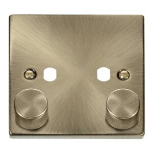 Click Scolmore - Click Deco Vpab 2 Gang Double Dimmer Plate & Knobs (VPAB152PL)