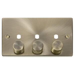 Click Scolmore - Click Deco Vpab 3 Gang Double Dimmer Plate & Knobs (VPAB153PL)