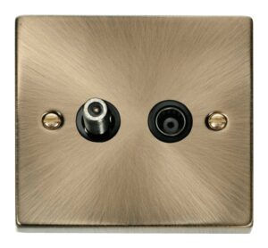 Click Scolmore - Click Deco 1 Gang Satellite & Coaxial Socket Outlet Black (VPAB170BK)