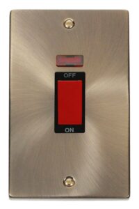 Click Scolmore - Click Deco 2 Gang 45A Dp Switch With Neon Black (VPAB203BK)